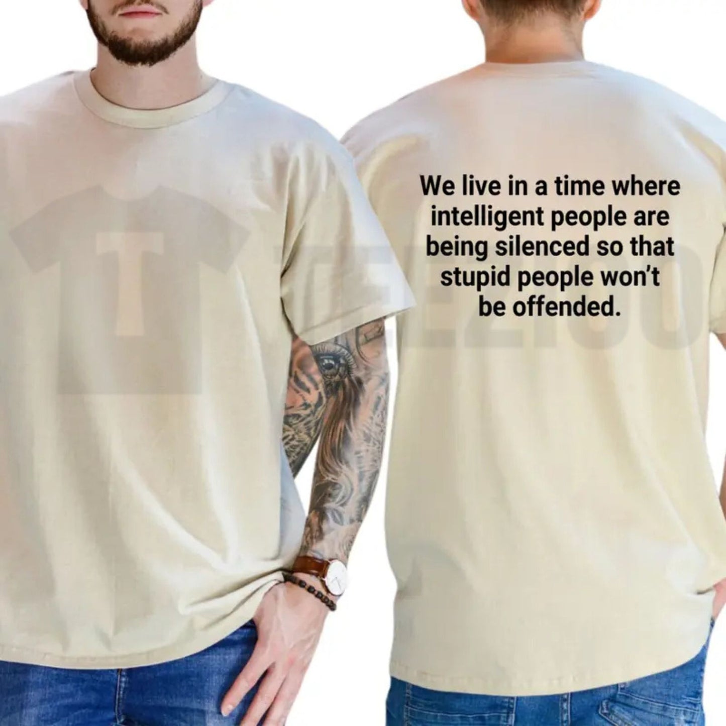 We Live In A Time Graphic T-Shirt – Funny Sarcastic Quote Tee, Skeptical Intelligent People Are Being Silenced Urban Top