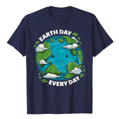 "Earth Day Every Day" T-Shirt – Cute Eco-Friendly Graphic Tee, Sustainable Unisex Cotton Nature Shirt