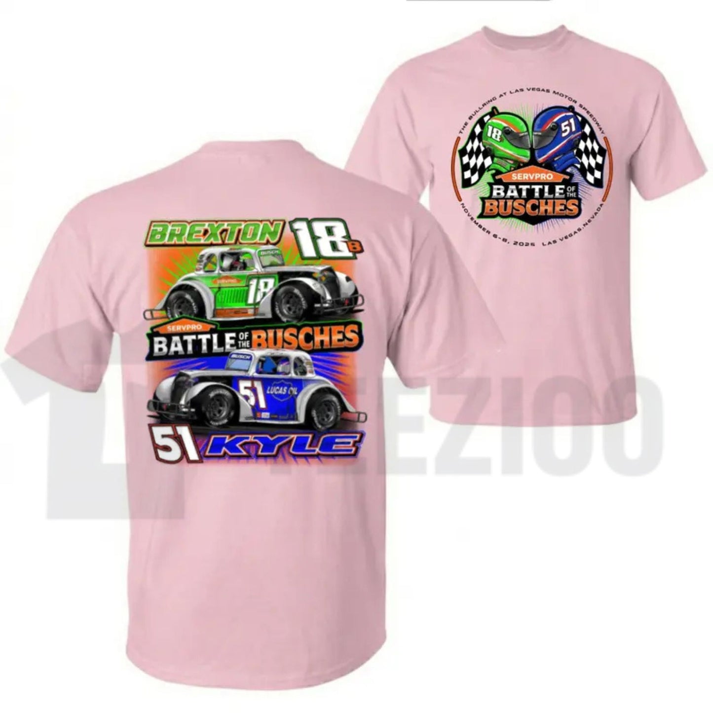 Battle Of The Busches Racing Vintage NASCAR Style Graphic T-Shirt