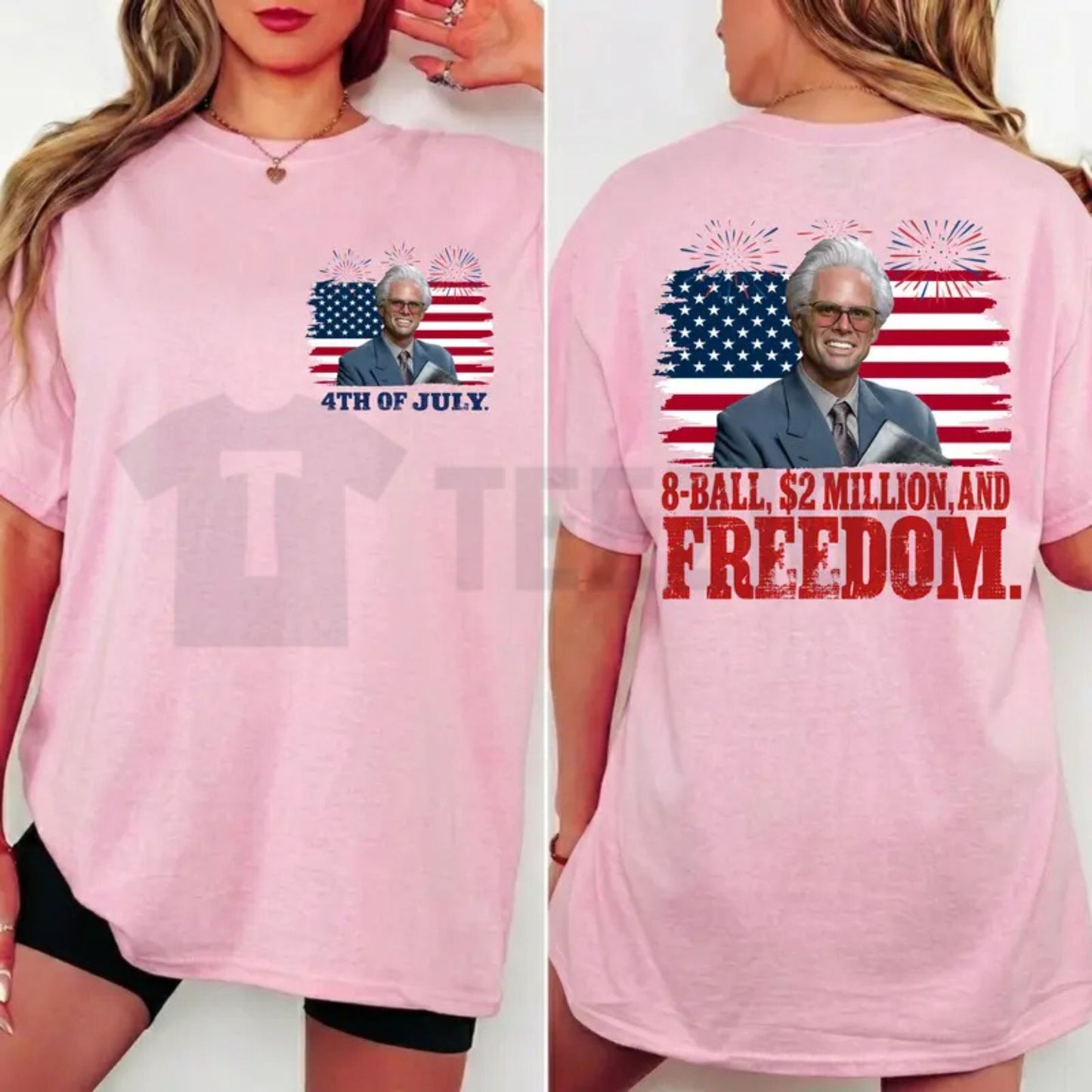 Baby Billy 4th of July 8-Ball Funny Patriotic Graphic T-Shirt