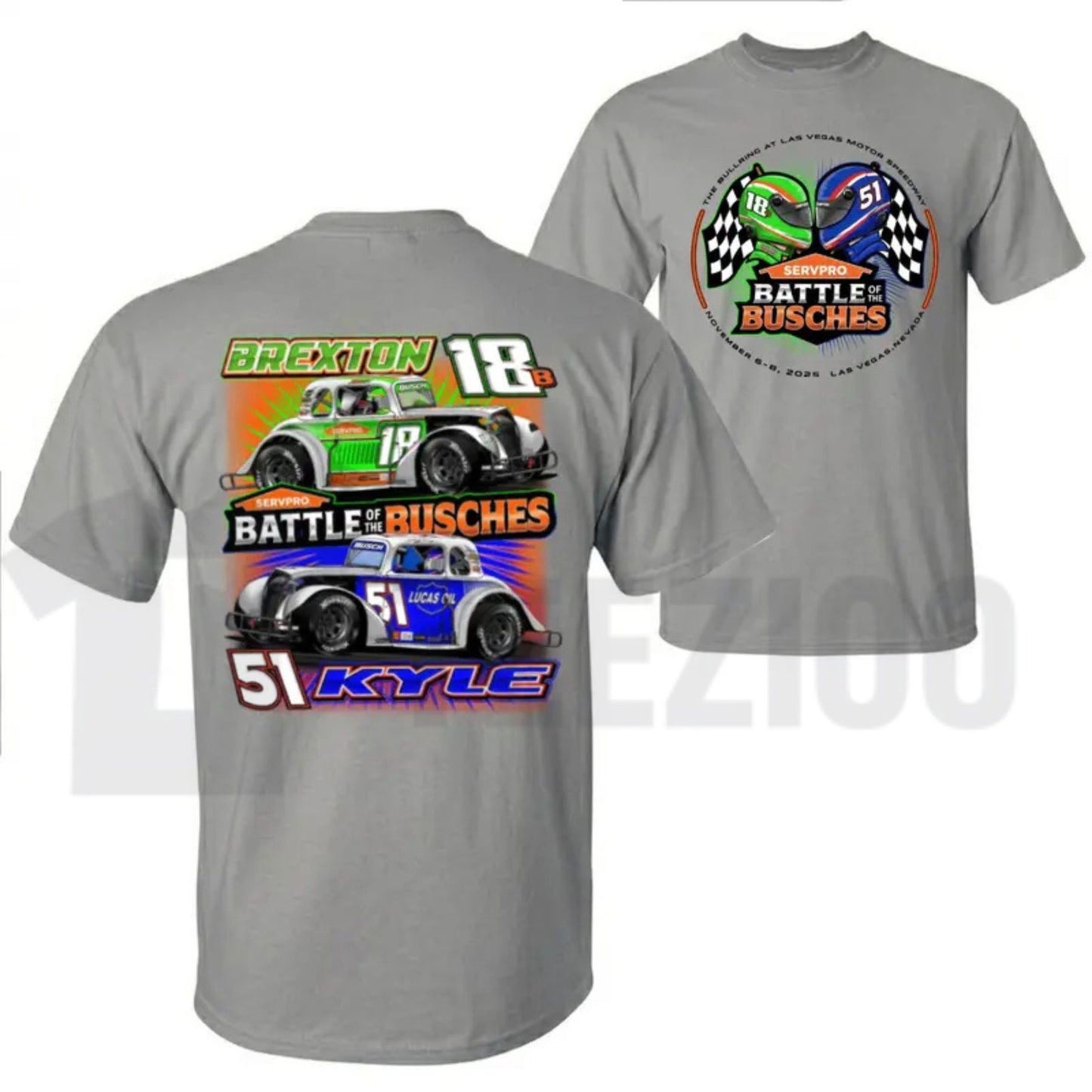 Battle Of The Busches Racing Vintage NASCAR Style Graphic T-Shirt