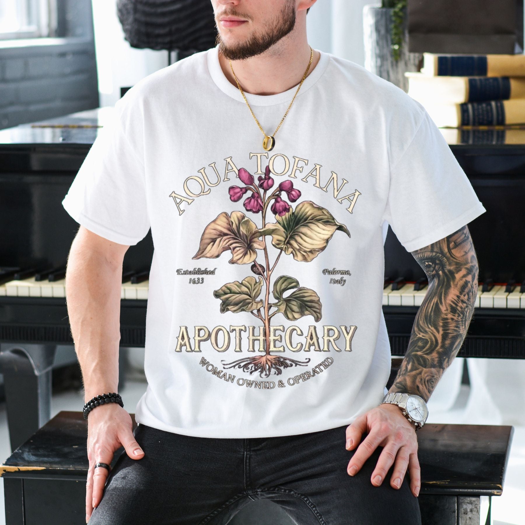 Aqua Tofana Funny Feminist T-Shirt – Vintage Apothecary Giulia Toffana Graphic Tee, Premium 100% Cotton Historical True Crime Top, Made in USA - Teezioo