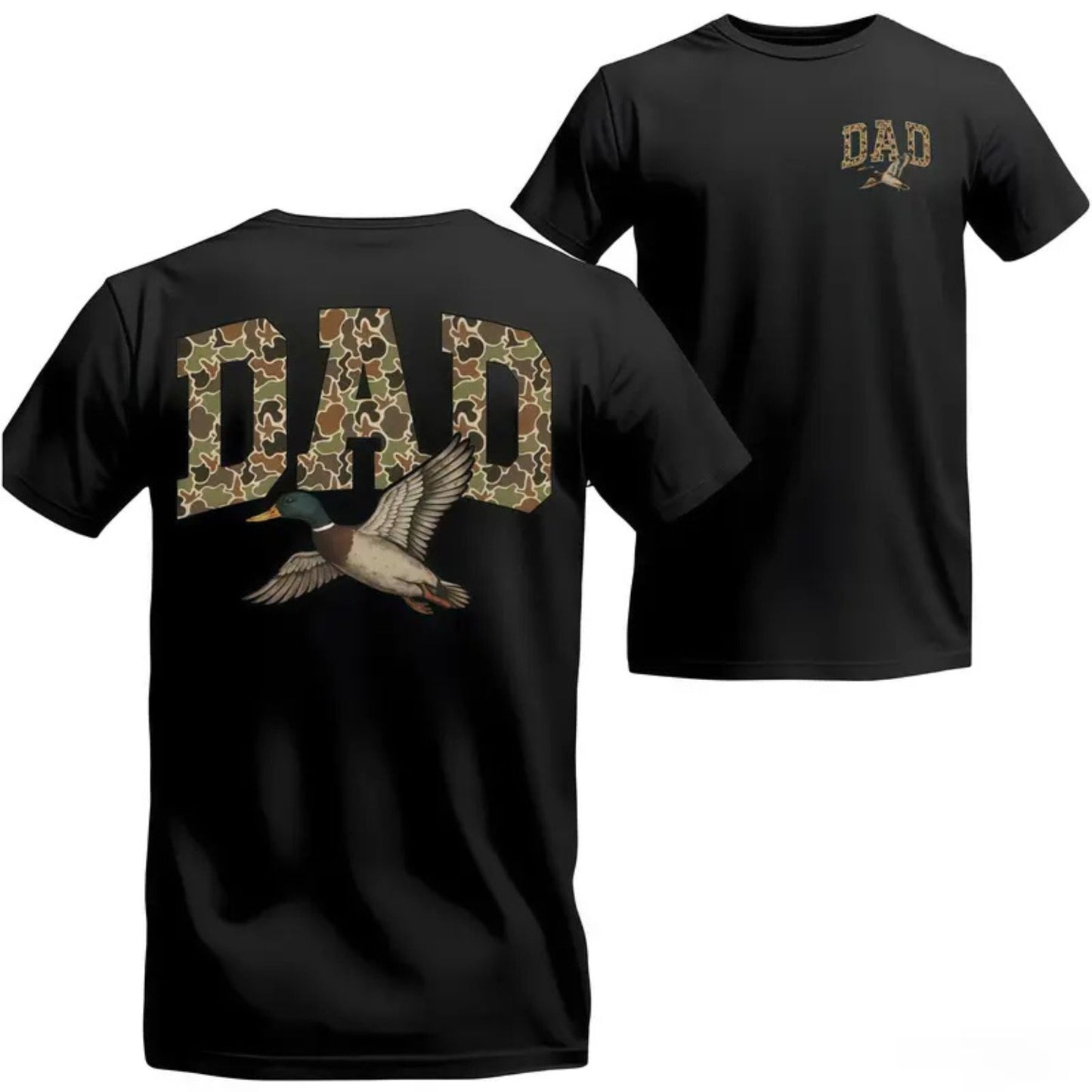Camo Duck Dad T-Shirt: Vintage Old School Camouflage Hunting Tee - Teezioo