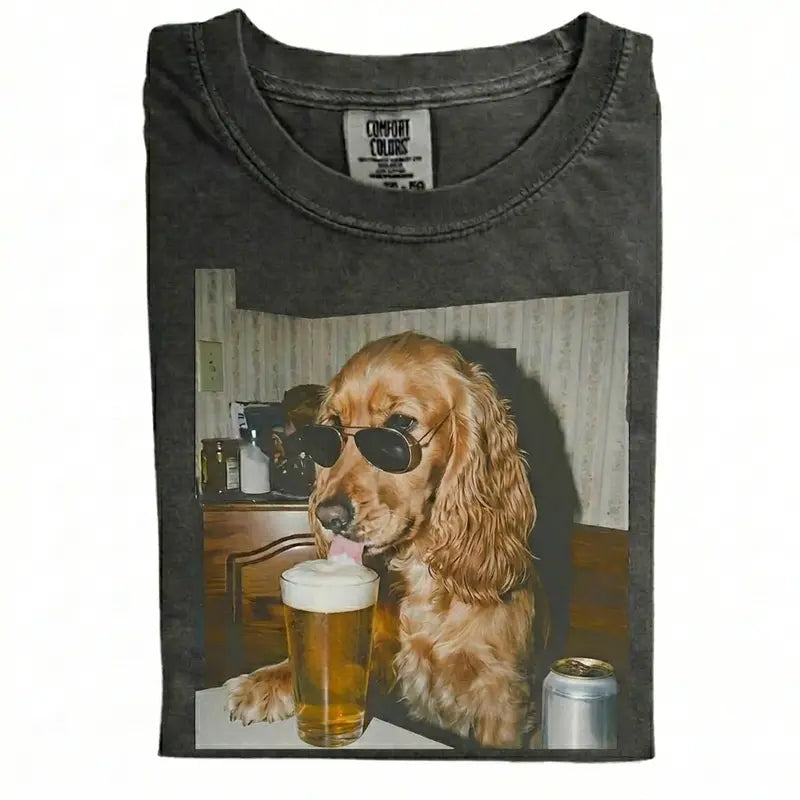 Custom Dog Breeds Drinking Beer T-Shirt