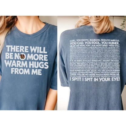Comfort Colors No More Warm Hugs T-Shirt – Two-Sided Fantasy Graphic Tee, Dungeon Crawler Fan Shirt, Vintage Gamer Top - Teezioo