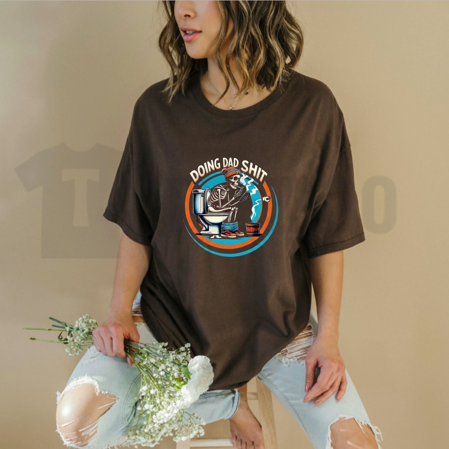 Doing Dad Shit Skull T-Shirt – Funny Dad Life Humor Graphic Tee, Cool Edgy Fatherhood Statement Shirt for Men - Teezioo