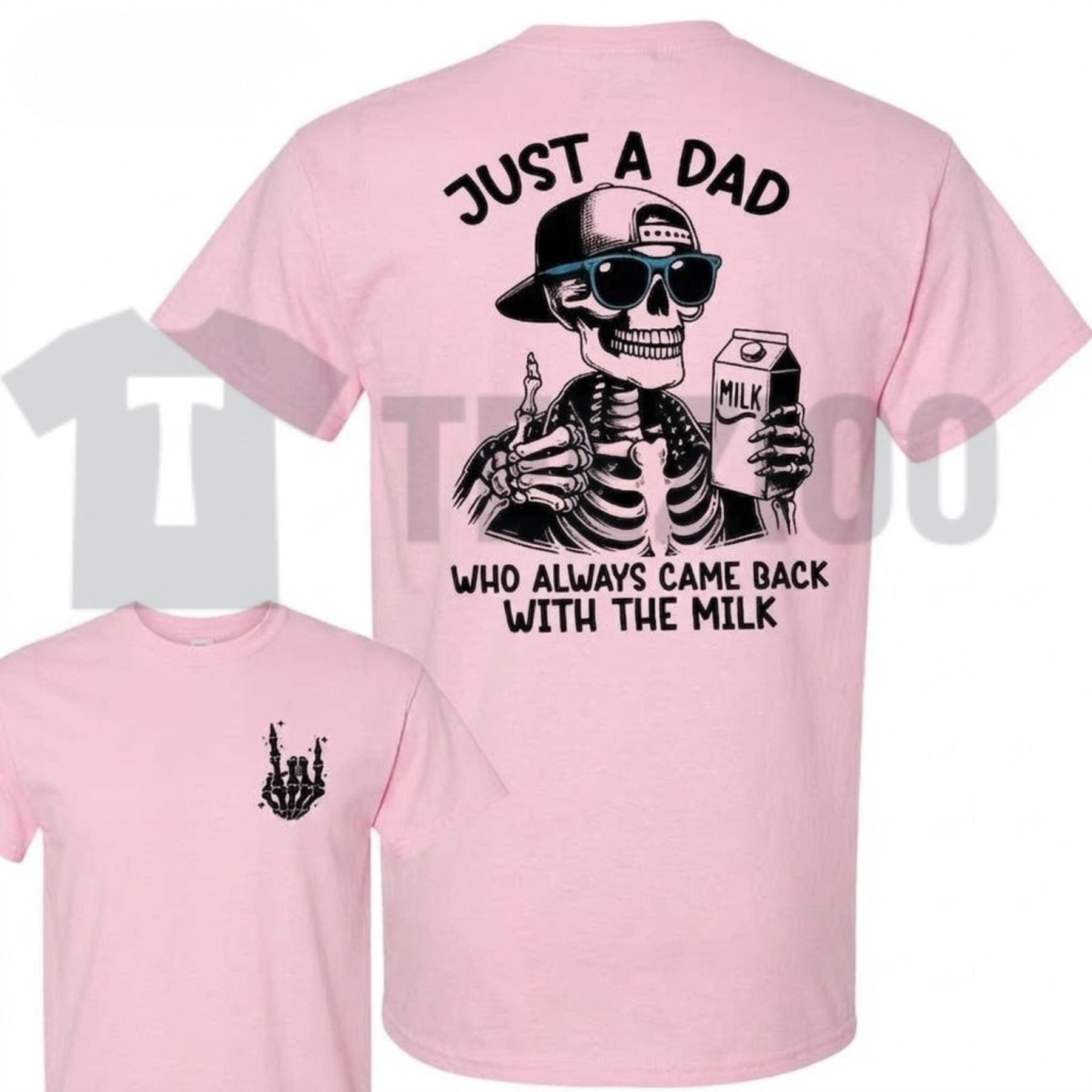 Funny Skeleton Father's Day 2 Sided Came Back With The Milk T-Shirt - Teezioo