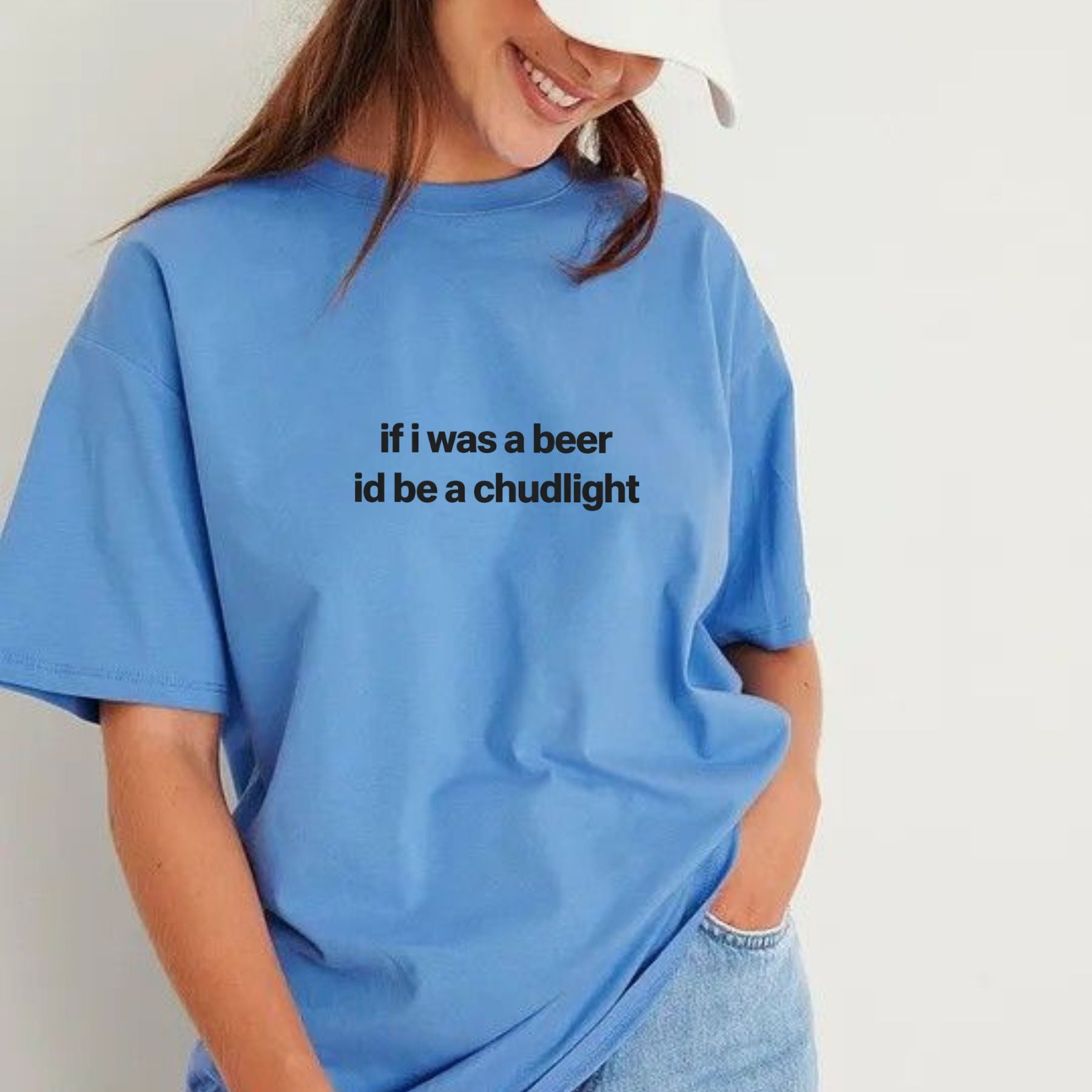 “If I Was a Beer I’d Be a Chudlight” Funny T-Shirt – Humor Quote Drinking Graphic Tee, Premium 100% Cotton Sarcastic Beer Shirt, Made in USA - Teezioo