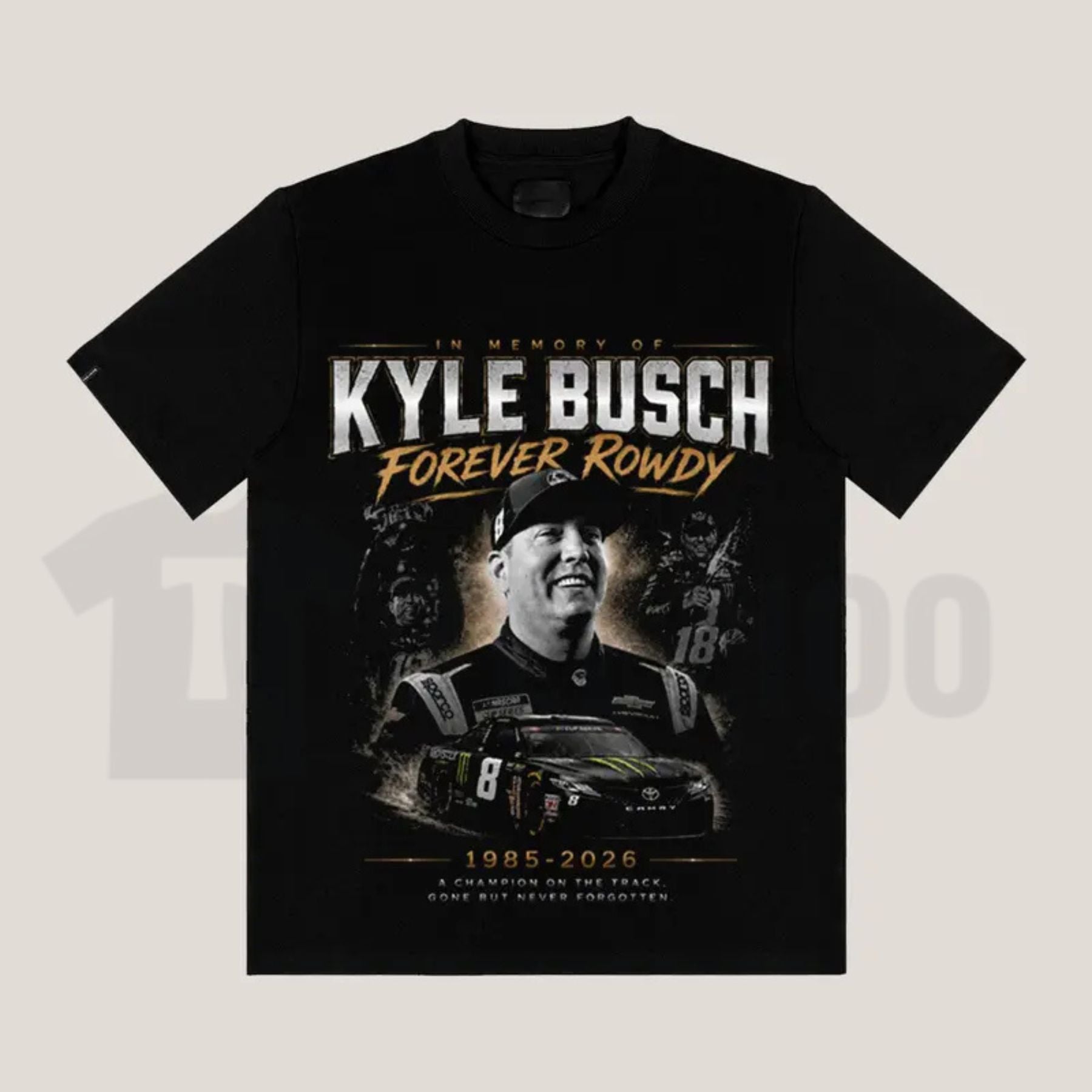 Kyle Busch Forever Rowdy T-Shirt – Vintage NASCAR Racing Fan Graphic Tee, Motorsport Streetwear Shirt - Teezioo