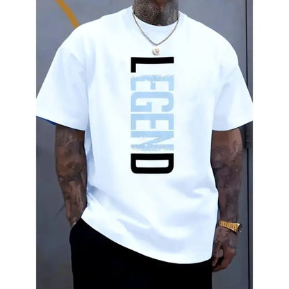 "LEGEND" Vertical Graphic T-Shirt – Minimalist Streetwear Typography Tee, Unisex Cotton Shirt - Teezioo