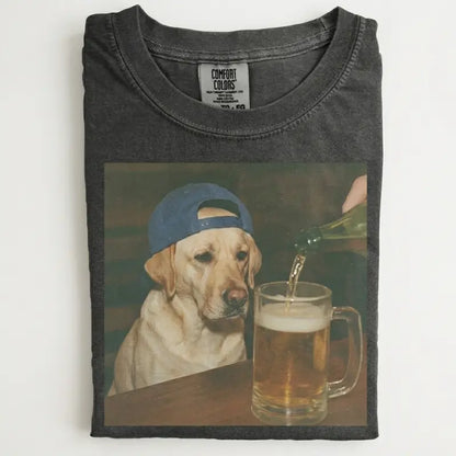 Dog Beer Tee – Vintage 90s Edgy Dog Meme Shirt