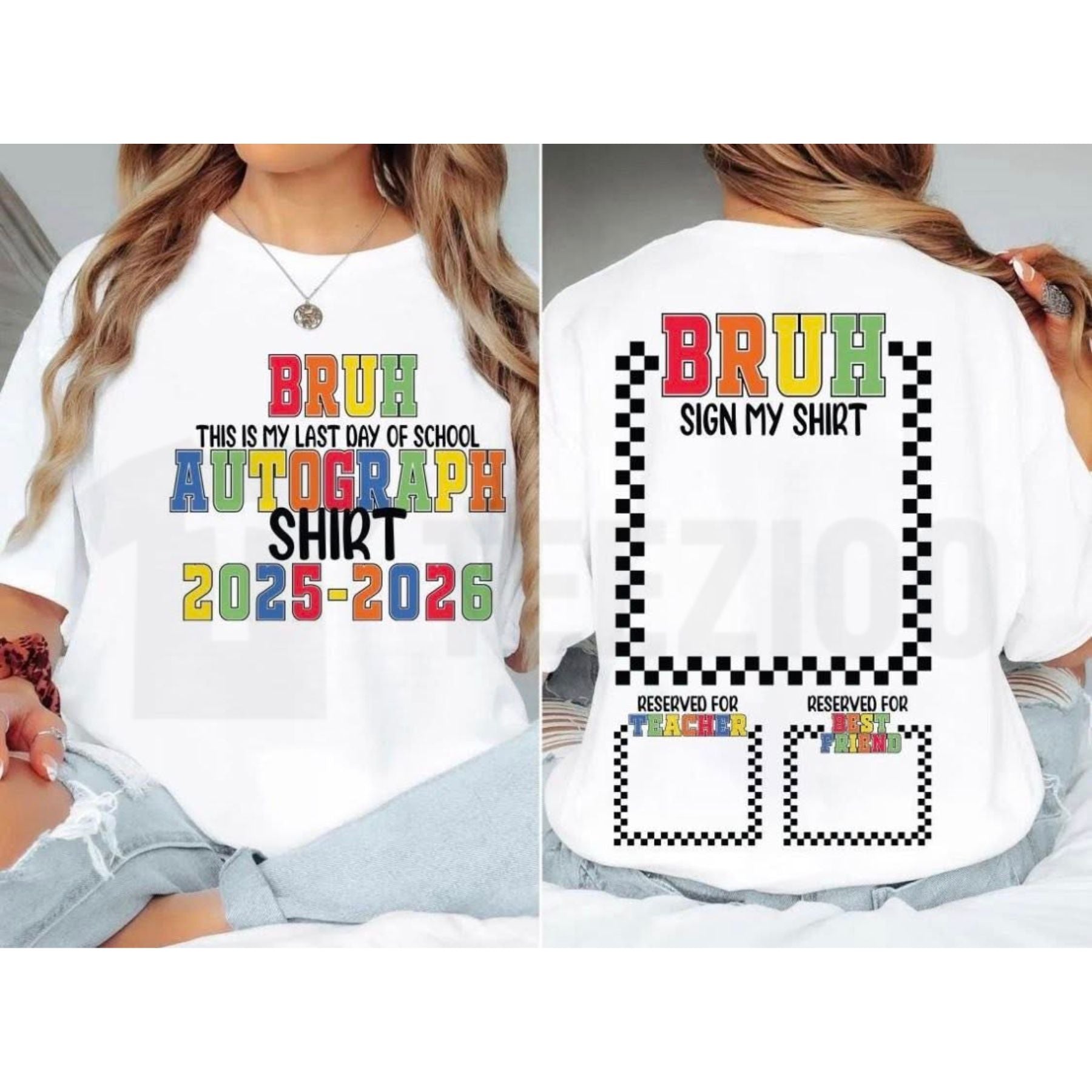 Last Day of School “Sign My Shirt” T-Shirt – Funny Graduation Autograph Tee - Teezioo