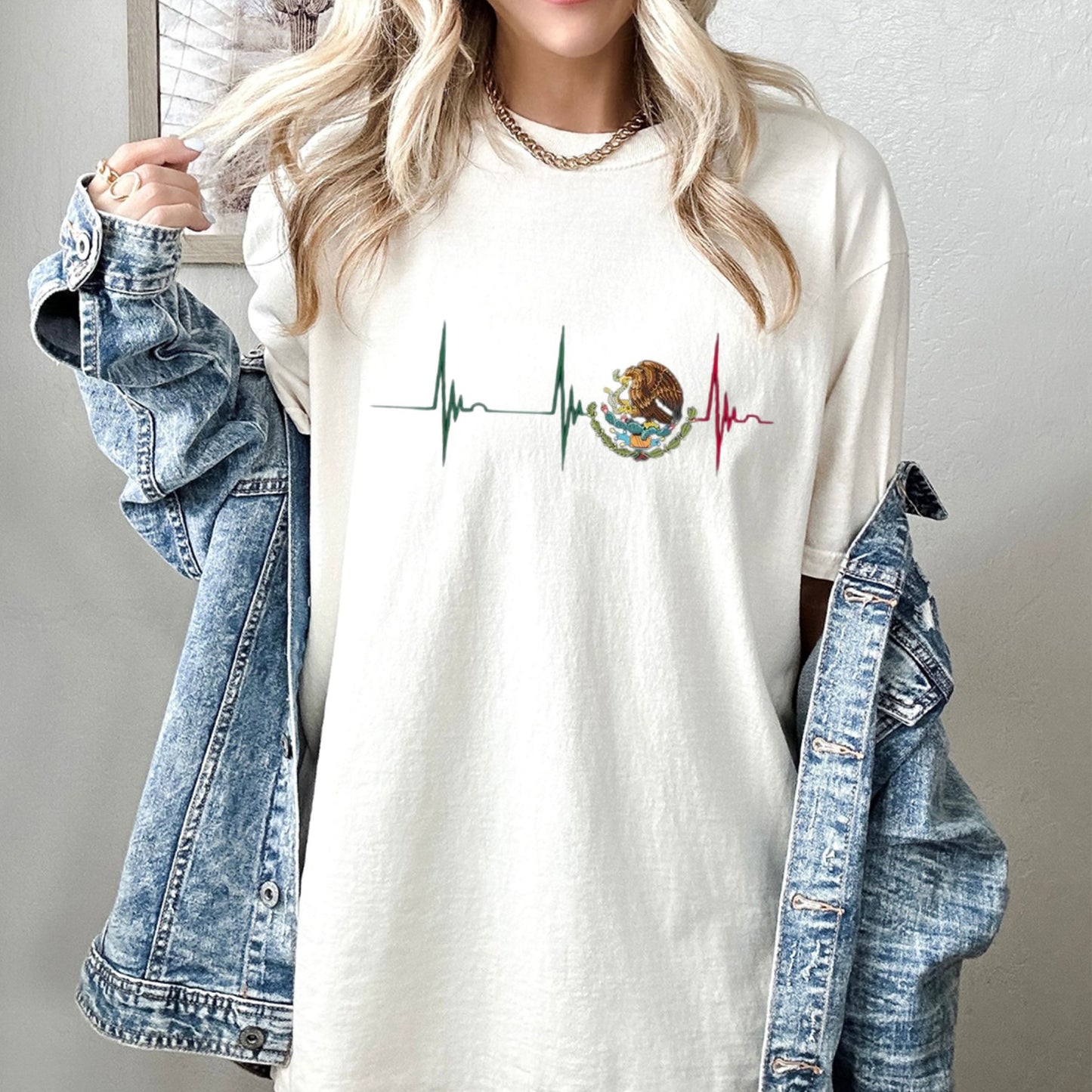 Mexico Heartbeat Heritage T-Shirt – Iconic Mexican Pride Graphic Tee, Premium 100% Cotton Viva Mexico Pulse Top, Made in USA - Teezioo