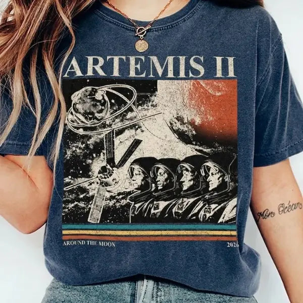 NASA Artemis II Mission T-Shirt – Comfort Colors® Around The Moon Graphic Tee - Teezioo