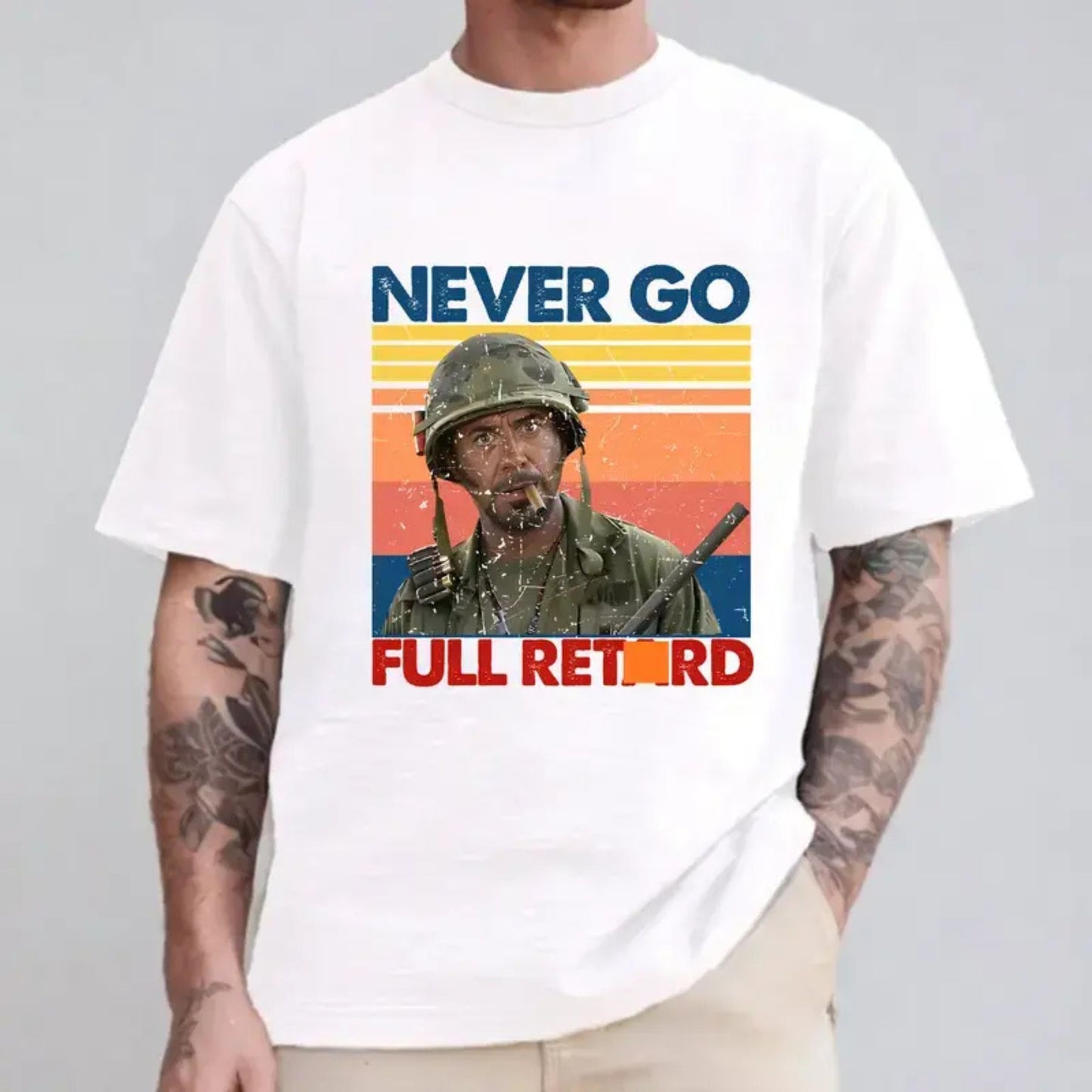 Never Go Full T-Shirt – Classic Funny Movie Quote Graphic Tee, Unisex Cotton Shirt - Teezioo