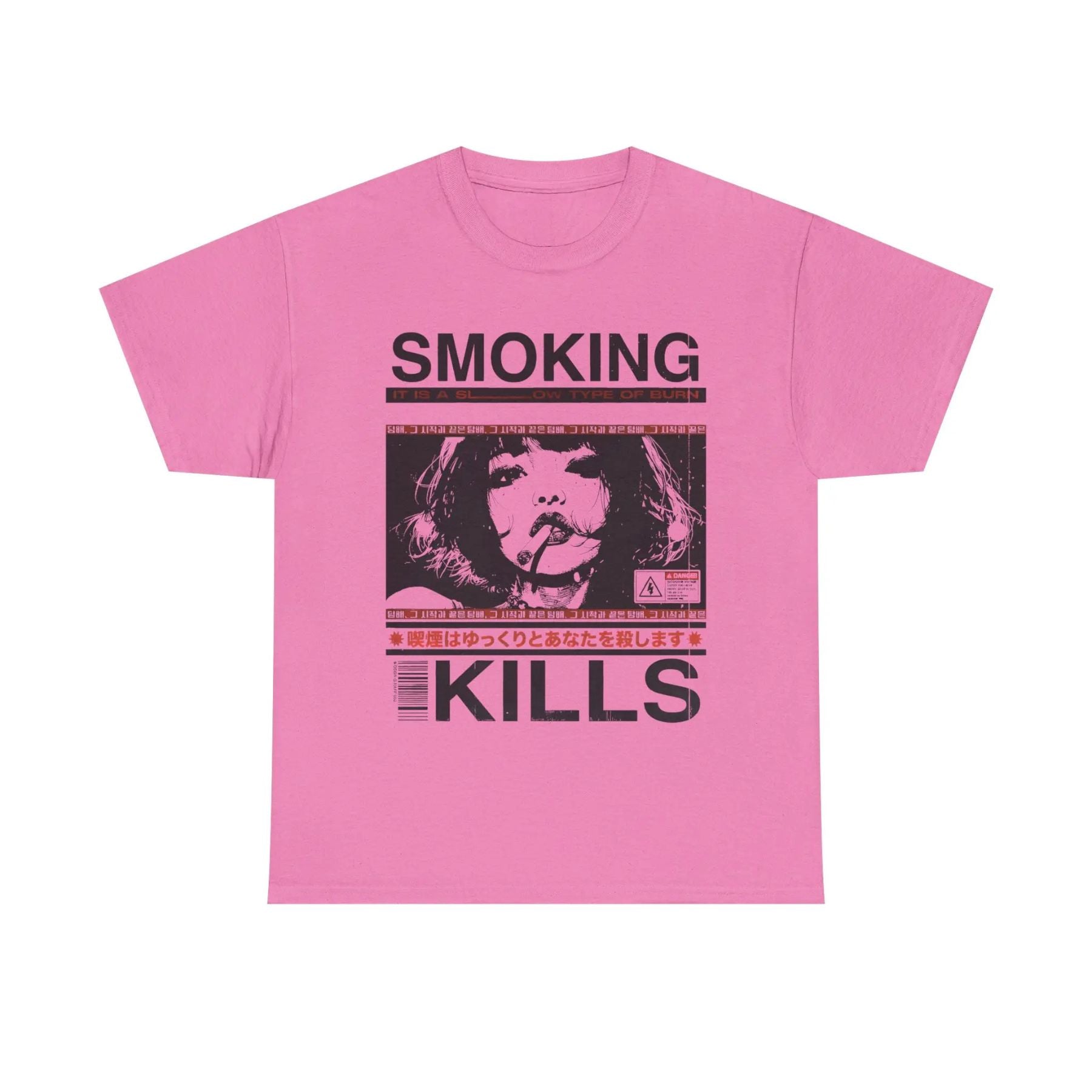 "Smoking Kills" Manga Style T-Shirt – Retro Anime Aesthetic Graphic Tee, Unisex Cotton Shirt - Teezioo