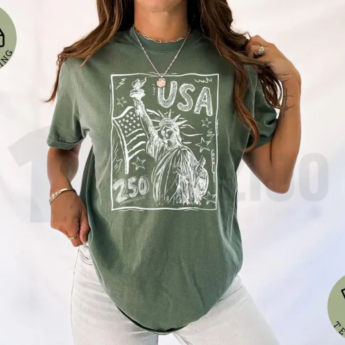 Statue of Liberty USA 250 Comfort Colors Shirt – Retro Patriotic 4th of July Tee - Teezioo