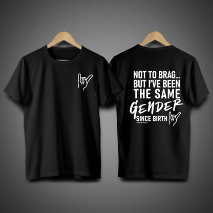 "Straight Since Birth" – Funny Sarcastic Pride Graphic Top - Teezioo