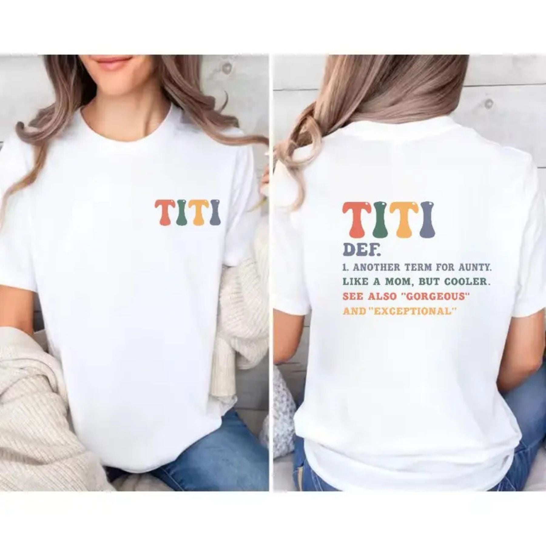 "The Best Titis Are Promoted From Sisters" Cute Auntie Announcement T-Shirt – Funny Hispanic Aunt Reveal Graphic Top, New Auntie Gift Tee - Teezioo