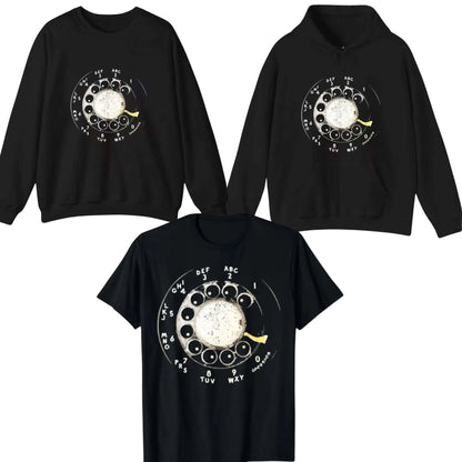 Vintage Rotary Phone Dial Shirt – Retro Analog Technology Hoodie, 100% Cotton Nostalgic Sweatshirt, Classic Tech Graphic Top for Men & Women - Teezioo