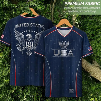 USA 2026 V-Neck Soccer Fan Jersey – Retro Football