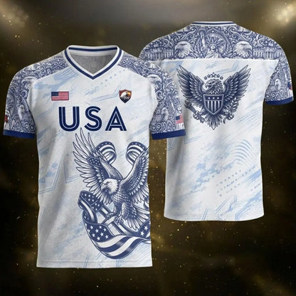 USA 2026 V-Neck Soccer Fan Jersey – Retro Football