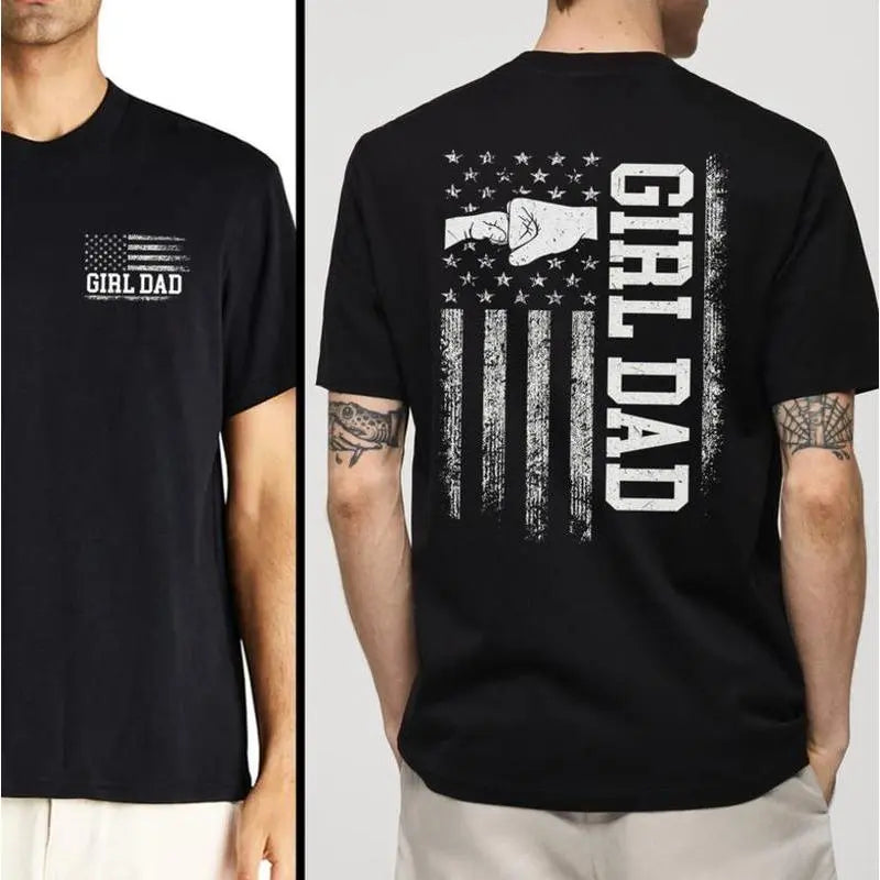 "Girl Dad" Vintage Graphic Tee – Proud Father of Daughters Shirt