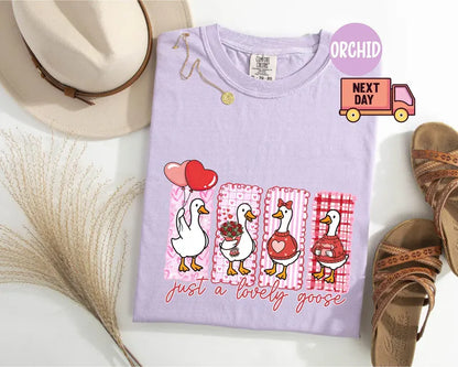 "Just A Lovely Goose" Valentine Shirt – Funny Silly Goose Comfort Colors® Tee