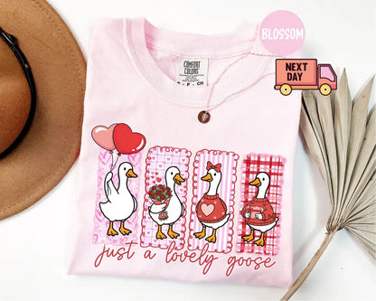 "Just A Lovely Goose" Valentine Shirt – Funny Silly Goose Comfort Colors® Tee